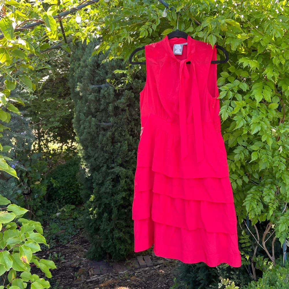 Anthropologie Girls from Savoy Red Silk Dress